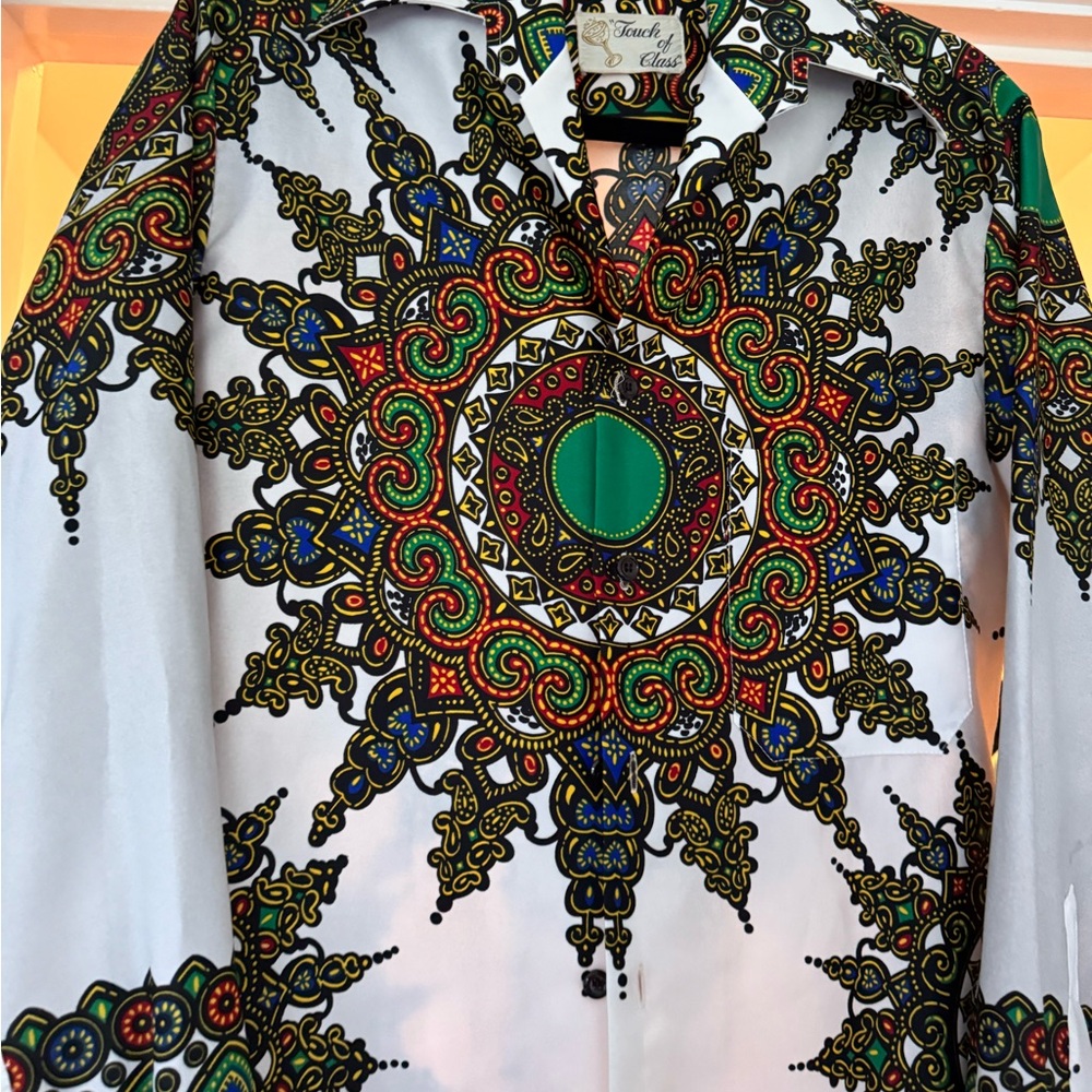 Colorful Patterned Button-Up Shirt - Picture 2 of 11